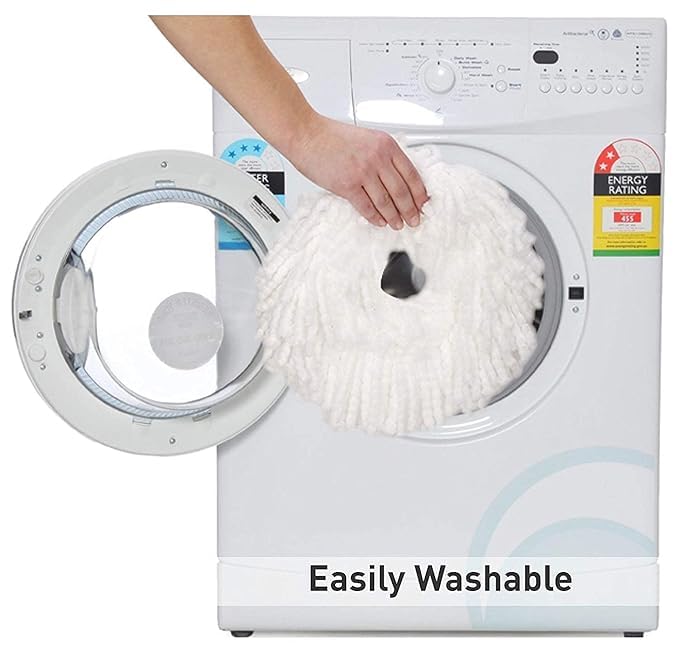 Plastic Mop Head Refill | Heavy Quality Microfiber Spin Mop Refill | Super Absorbent Pads for Floor Cleaning | Durable Virgin Plastic Core, Washable and Compatible
