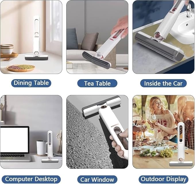 Mini Mop for Kitchen, Floor, Glass, Car  Sponges, Self Squeeze, Strong Absorbent, Wet & Dry Use, Multicolour, ABS & Sponge Material