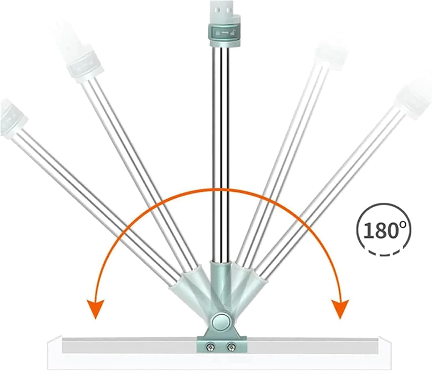 Magic Broom Silicone Floor Wiper–180° Rotating Squeegee for Floor, Tile, Marble, Glass & Window Cleaning, Adjustable Long Handle, Durable Silicone Blade for Bathroom, Home