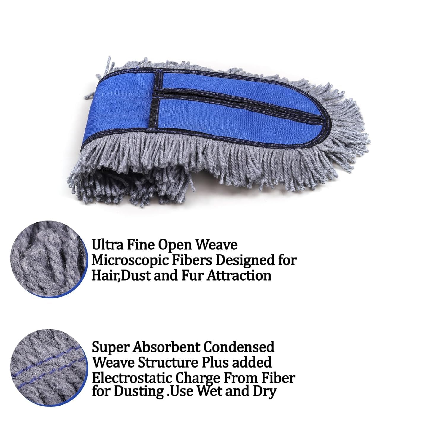 Microfiber Wet & Dry Cotton Pad Floor Mop  Telescopic handle Floor Cleaning Mop Home Office Hotels Hospitals(18 INCH Full Set)