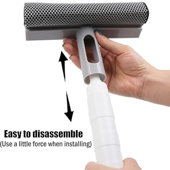 Window Cleaning Scraper with Spray Squeegee | Glass Cleaner Tool with Spray Bottle & Replaceable Sponge | Multifunctional