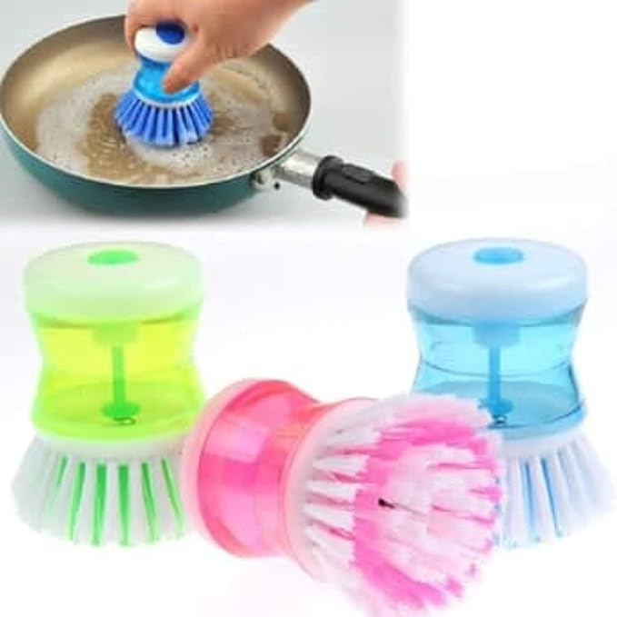 Washbasin Brush | Sink Brush for Kitchen Cleaning   | Multi-Color Plastic Scrub Brush | Dish Washing Brush for Basin & Tiles