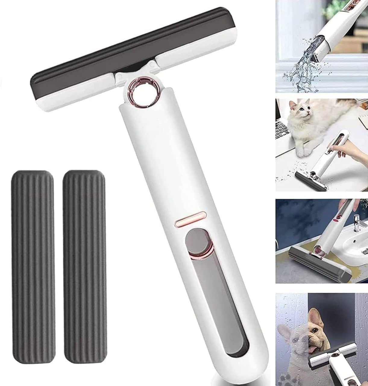 Mini Mop for Kitchen, Floor, Glass, Car  Sponges, Self Squeeze, Strong Absorbent, Wet & Dry Use, Multicolour, ABS & Sponge Material