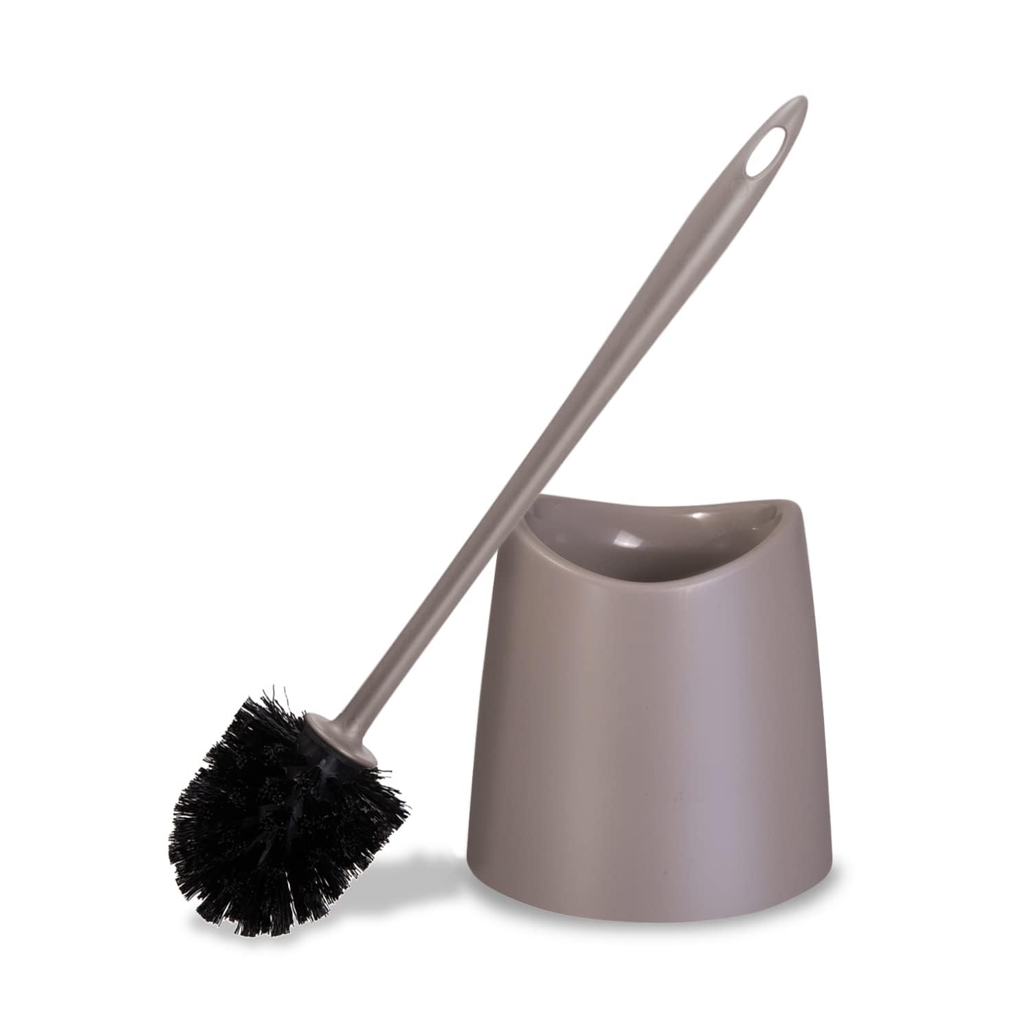 Toilet Brush with Holder Toilet Cleaner Brush with Scrubbing Wand, Storage Toilet Cleaning. Plastic Toilet Brush with Container Holder for All Types of Toilet
