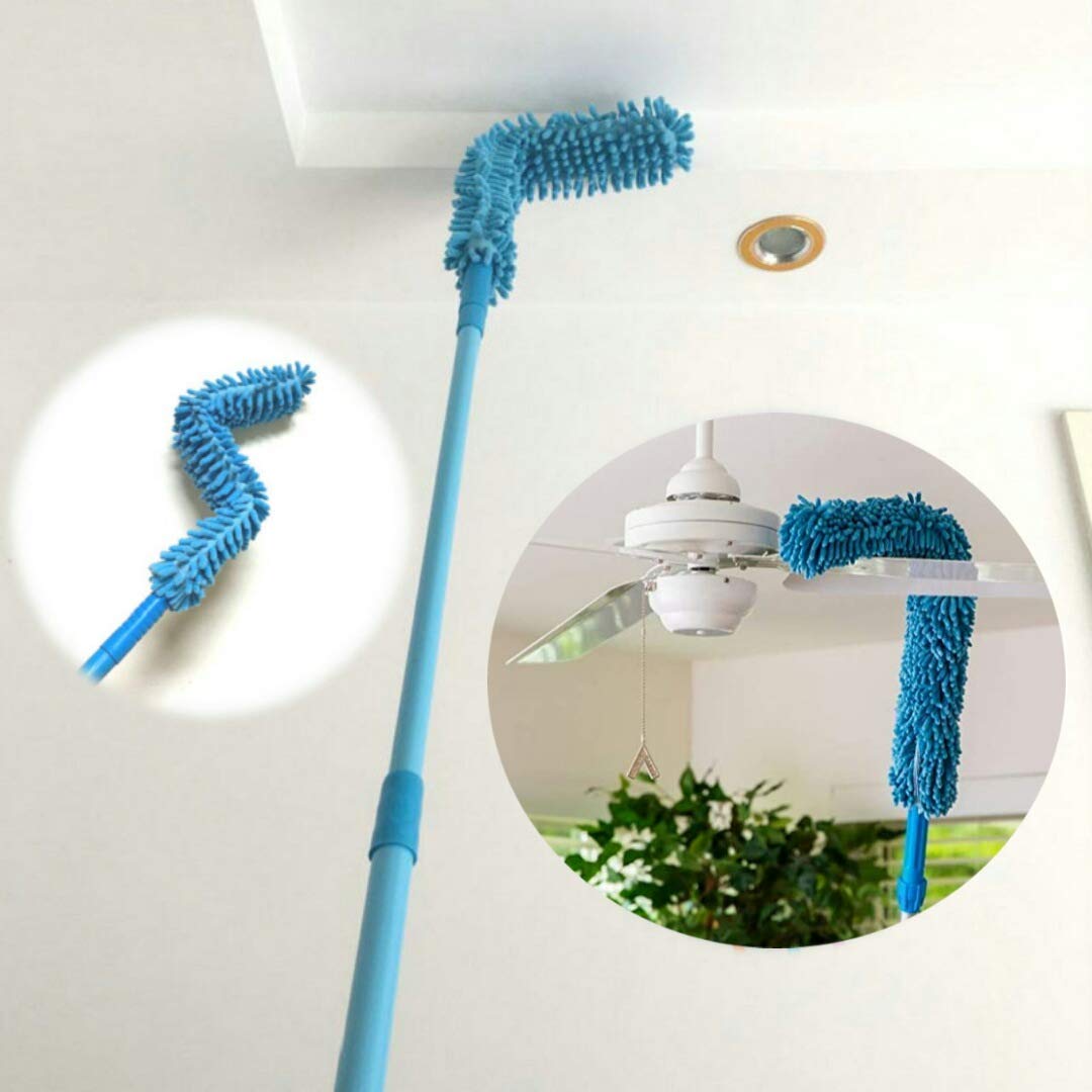 an Cleaner Brush with Long Rod Flexible Fan Cleaning Mop Microfiber Dust Cleaner Foldable Duster for Home, Kitchen, Car, Ceiling (Multicolor)